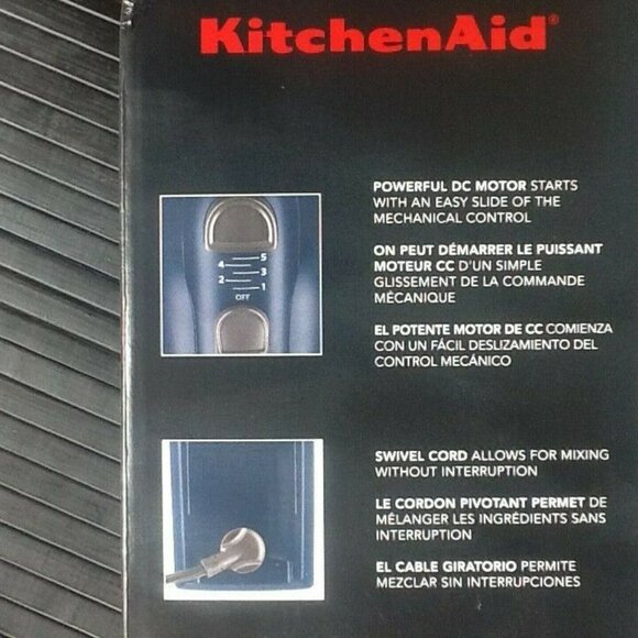 new in box INK BLUE KitchenAid Ultra Power 5-Speed Hand Mixer (a MATTE NAVY hue) - Picture 4 of 6